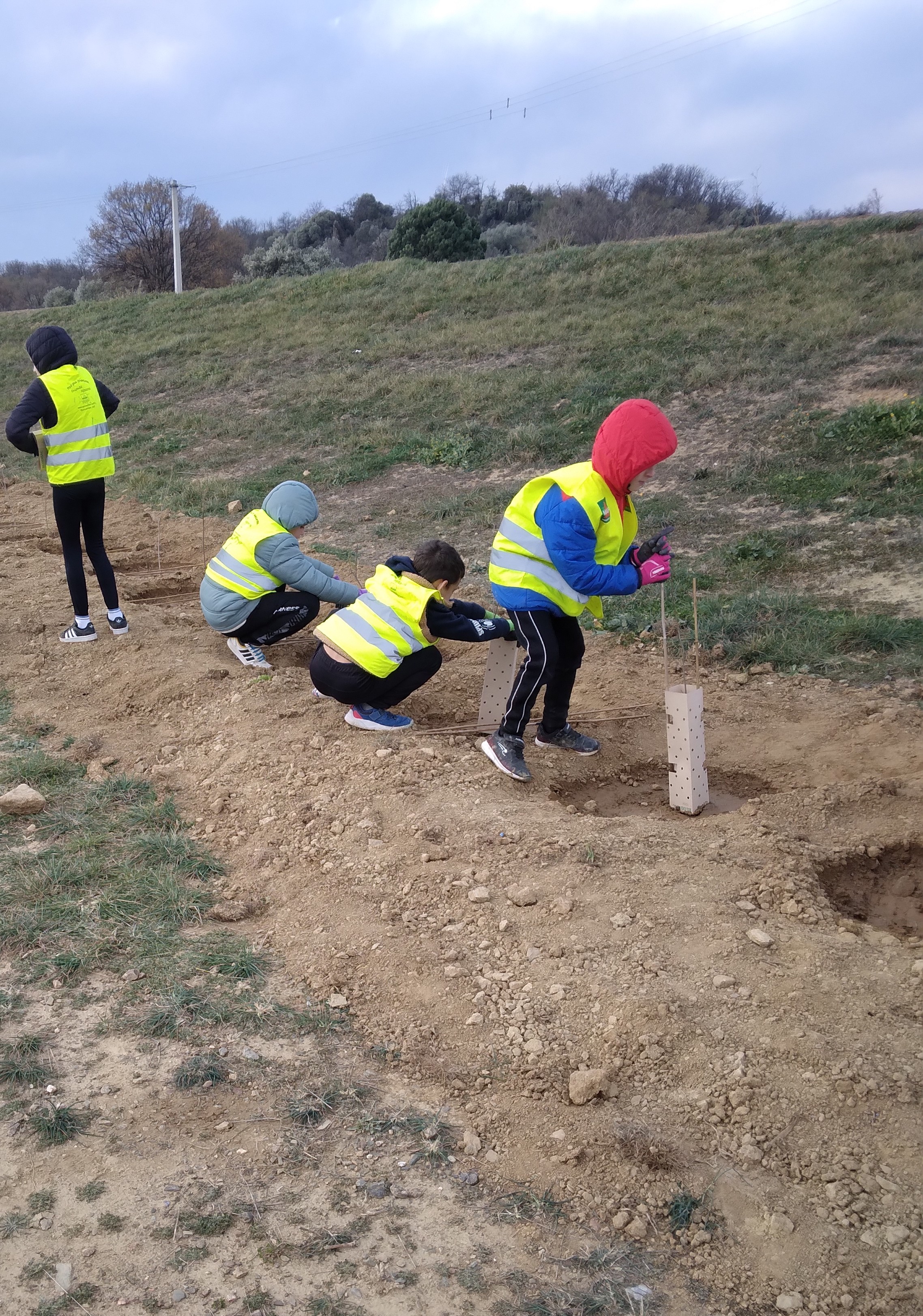 Plantation avec les enfants de Pézilla